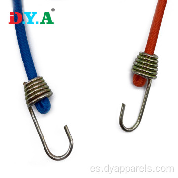 cuerda elástica de cordón con gancho de metal